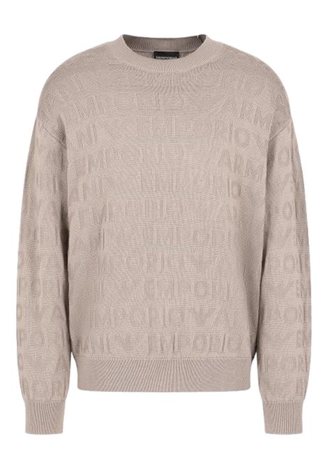 MAGLIONE IN LANA VERGINE MOTIVO LINKS CON INSTARSIO LOGO LETTERING EMPORIO ARMANI | Maglie | 6D1MXK 1MJNZ0144